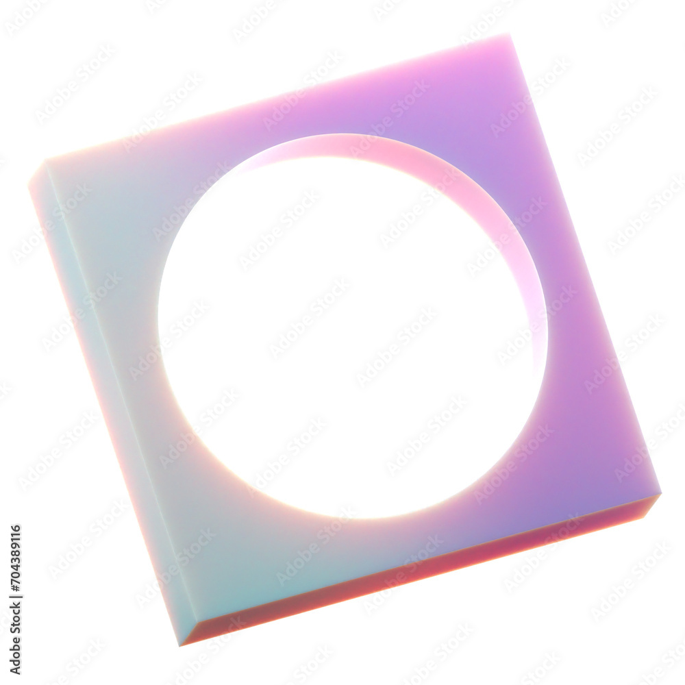 Poster 3d gradient geometric abstract square shape for your design on an isolated background. 3d rendering 