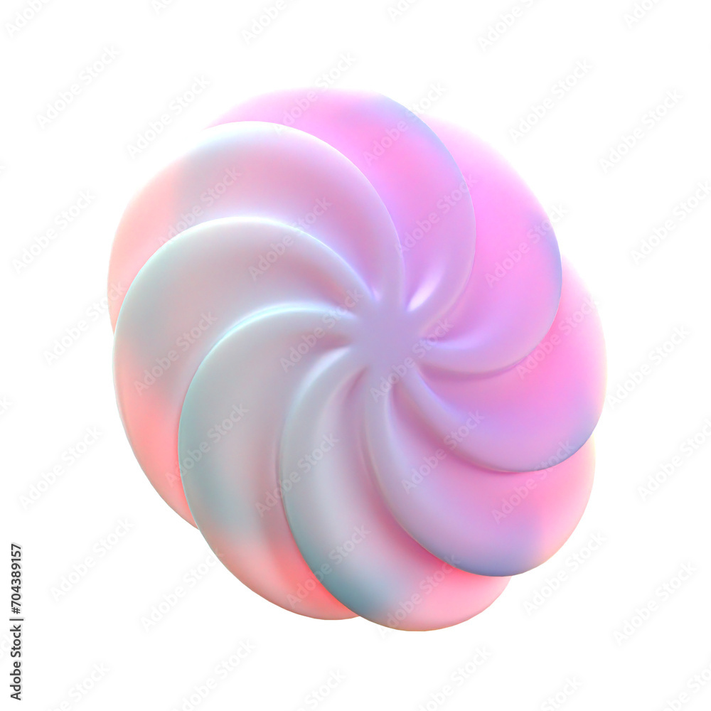 Fototapete  3d gradient geometric abstract Spiral circle shape for your design on an isolated background. 3d rendering icon.