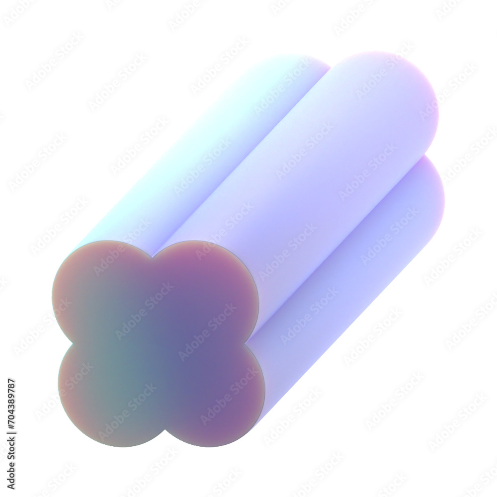 Poster 3d gradient geometric abstract flower pattern shape for your design on an isolated background. 3d re