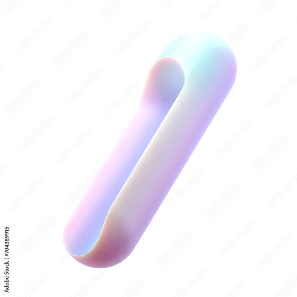 Poster 3d gradient geometric abstract capsule shape for your design on an isolated background. 3d rendering