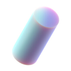  3d gradient geometric cylinder shape for your design on an isolated background. 3d rendering icon.