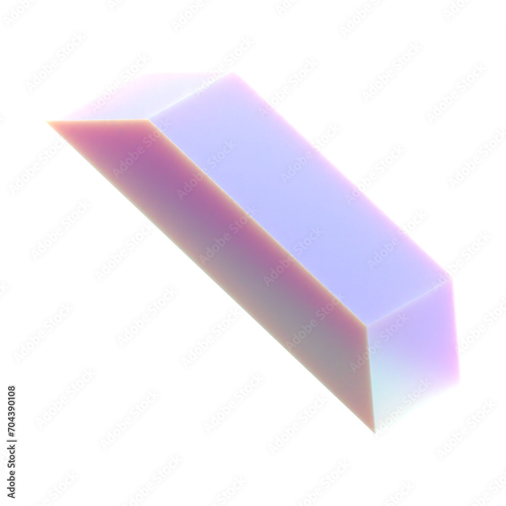 Poster 3d gradient geometric abstract brick shape for your design on an isolated background. 3d rendering i