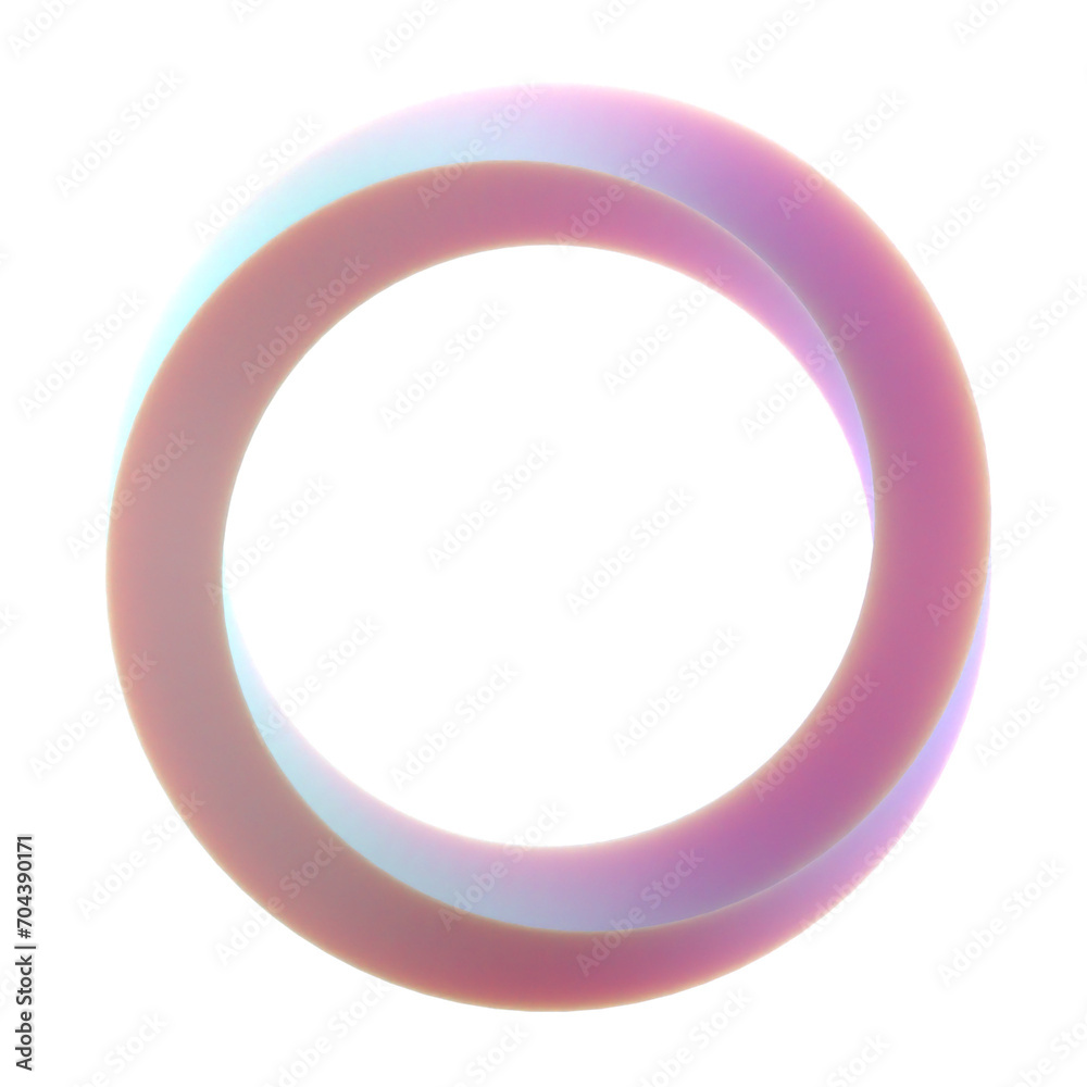 Poster 3d gradient geometric twisted ring shape for your design on an isolated background. 3d rendering ico
