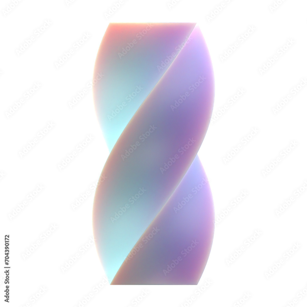 Poster 3d gradient twisted rectangle shape for your design on an isolated background. 3d rendering icon.