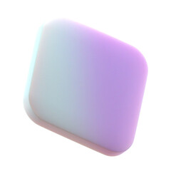  3d gradient geometric abstract tile for your design on an isolated background. 3d rendering icon.