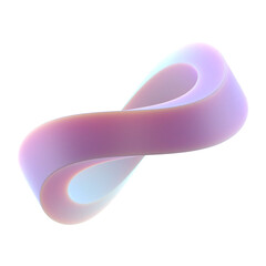  3d gradient geometric infinite ring shape for your design on an isolated background. 3d rendering icon.