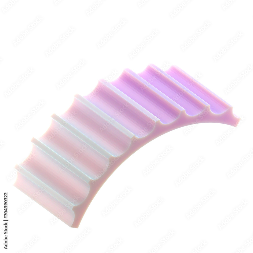 Poster 3d gradient geometric abstract bend wall shape for your design on an isolated background. 3d renderi