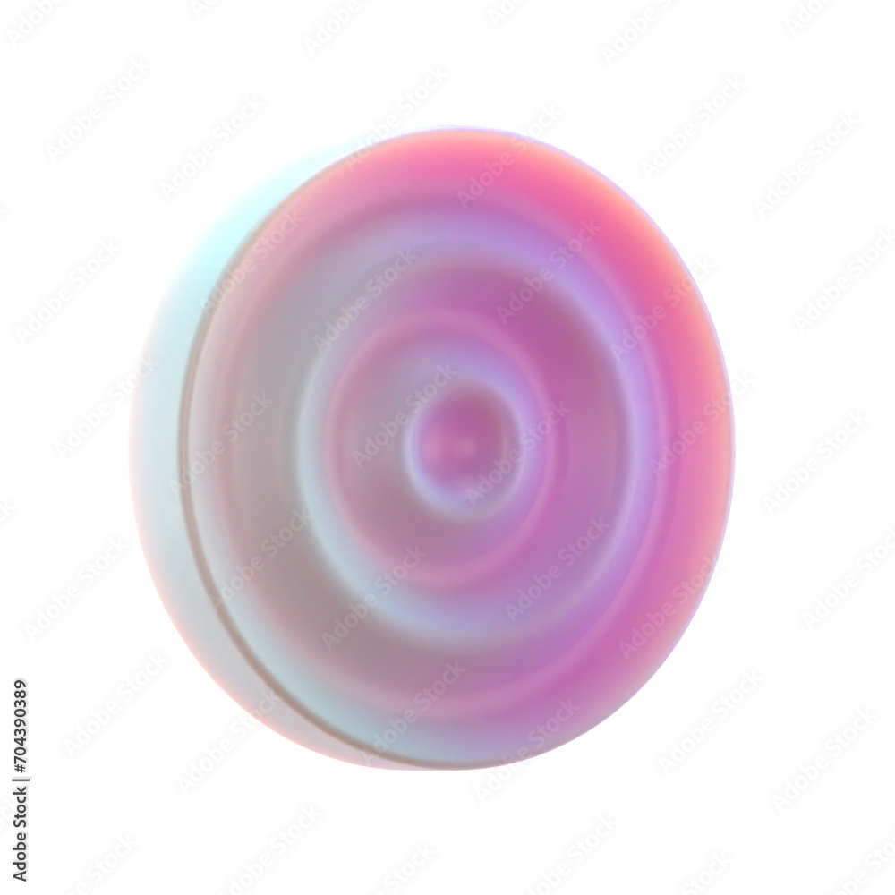 Poster 3d gradient geometric abstract shape wavy patterned circle for your design on an isolated background