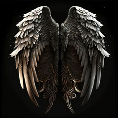 Seraphic Wings Sculpture Crafted with Generative AI Technology