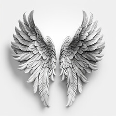 Obraz premium Seraphic Wings Sculpture Crafted with Generative AI Technology