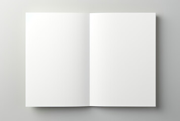 Fototapeta premium Open White Book on Gray Background
