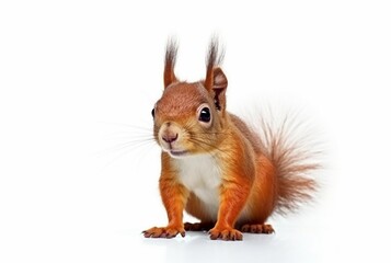 cute squirrel isolated on white background. generative ai