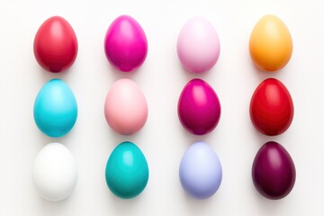 Colorful easter eggs on white background