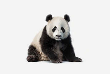 Obraz premium cute panda isolated on white background. generative ai