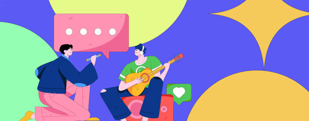 Communicate with consultants flat vector character concept operation hand drawn illustration
