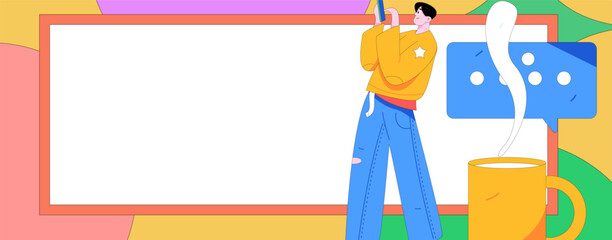 Communicate with consultants flat vector character concept operation hand drawn illustration
