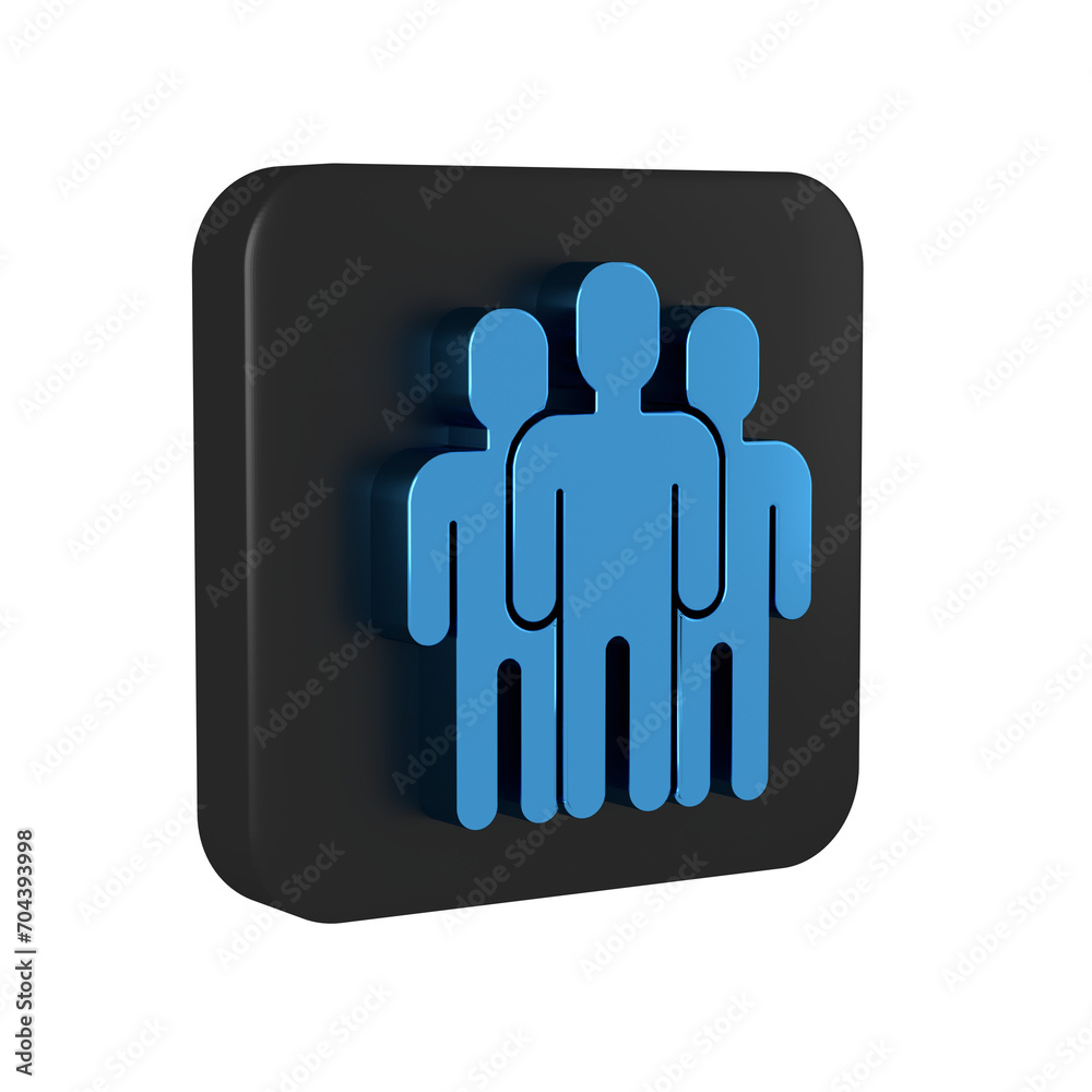 Poster blue users group icon isolated on transparent background. group of people icon. business avatar symb