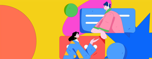 Communicate with consultants flat vector character concept operation hand drawn illustration
