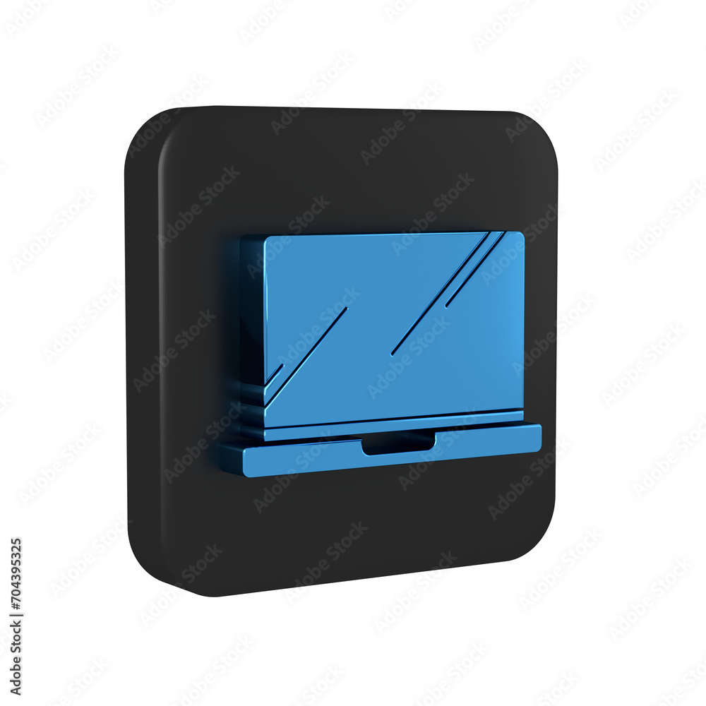 Poster blue laptop icon isolated on transparent background. computer notebook with empty screen sign. black