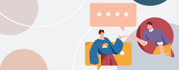 Fototapeta premium Communicate with consultants flat vector character concept operation hand drawn illustration 