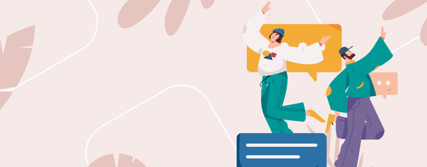 Communicate with consultants flat vector character concept operation hand drawn illustration
