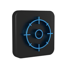 Blue Target sport for shooting competition icon isolated on transparent background. Clean target with numbers for shooting range or shooting. Black square button.
