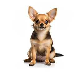 Small Dog Sitting on White Surface