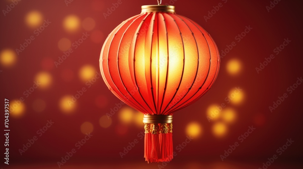 Wall mural chinese lantern on a red background, chinese holiday, traditional holiday