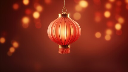 Fototapeta premium Chinese lantern on a red background, Chinese holiday, traditional holiday