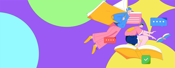 Character reading quietly vector concept operation hand drawn illustration
