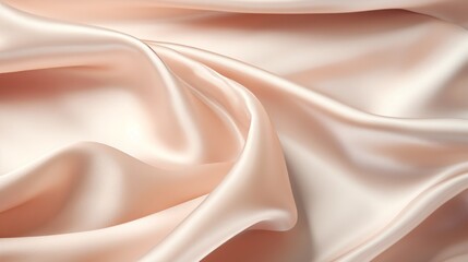 Light pale tender peach pink beige white silk satin, copy space, 16:9
