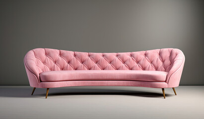 Pink Couch on White Floor - Comfy Seating Solution for Your Modern Living Space