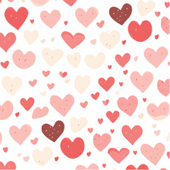 seamless background with cute, hand drawn hearts, valentine's day.