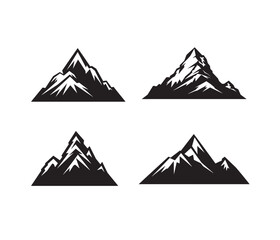 Mountain in silhouette collection. Vector illustration.