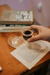 Naklejka premium an expresso coffee shot closeup