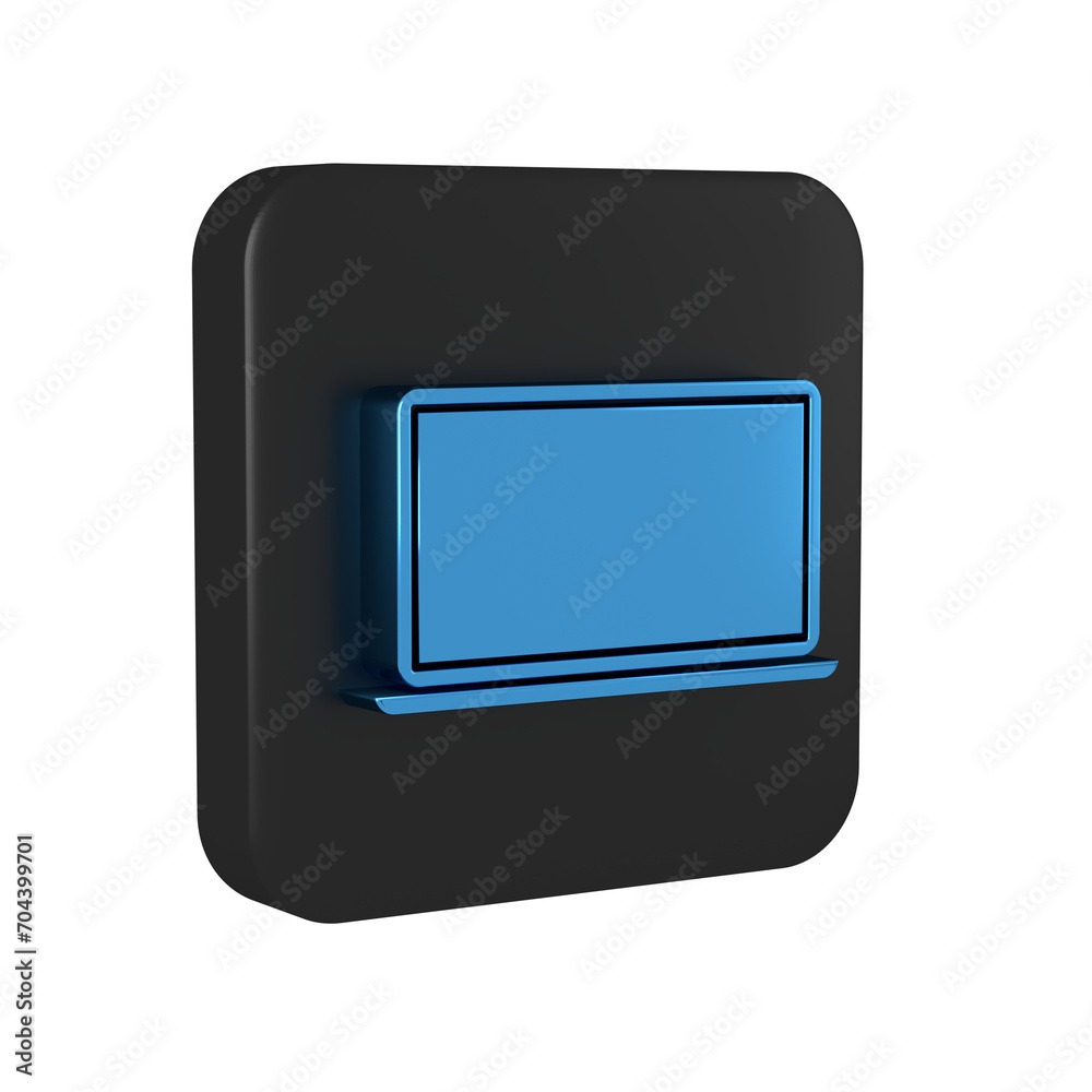 Poster blue laptop icon isolated on transparent background. computer notebook with empty screen sign. black
