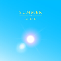 Aerial View of sun on Blue Sky with Text Message