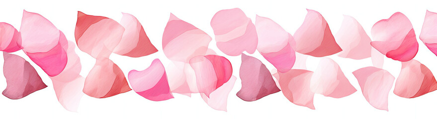Group of Pink Petals on White Background, Floral Beauty in Delicate Shades
