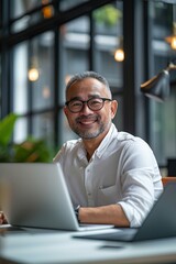 businessman working on laptop