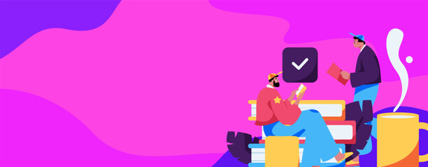 Character reading quietly vector concept operation hand drawn illustration
