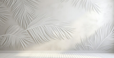 White Room With Palm Tree Wallpaper