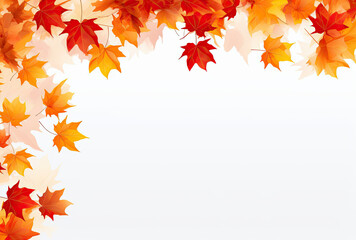 Vibrant Fall Leaves on White Background