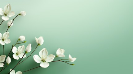 fresh spring flowers on green background - obrazy, fototapety, plakaty