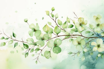 spring floral background in watercolor style