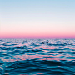 Obraz premium Blurred calm dreamy sunset sky and ocean nature background. Calming seascape. 