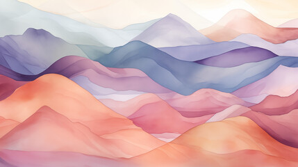 Abstract Watercolor Mountains