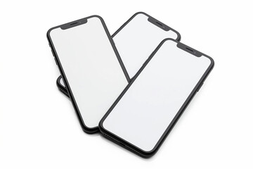 "The smartphone mockup/template showcases a modern device with blank screens, offering ample space for personalized designs. Positioned against a crisp white background, this versatile mockup allows f