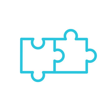 Coincidence puzzle Icon on white background. Symbol. From blue icon set.
