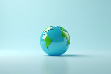 Planet Earth globe on blue background