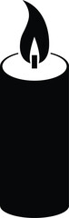 Candle Icon Black and White Vector Graphic